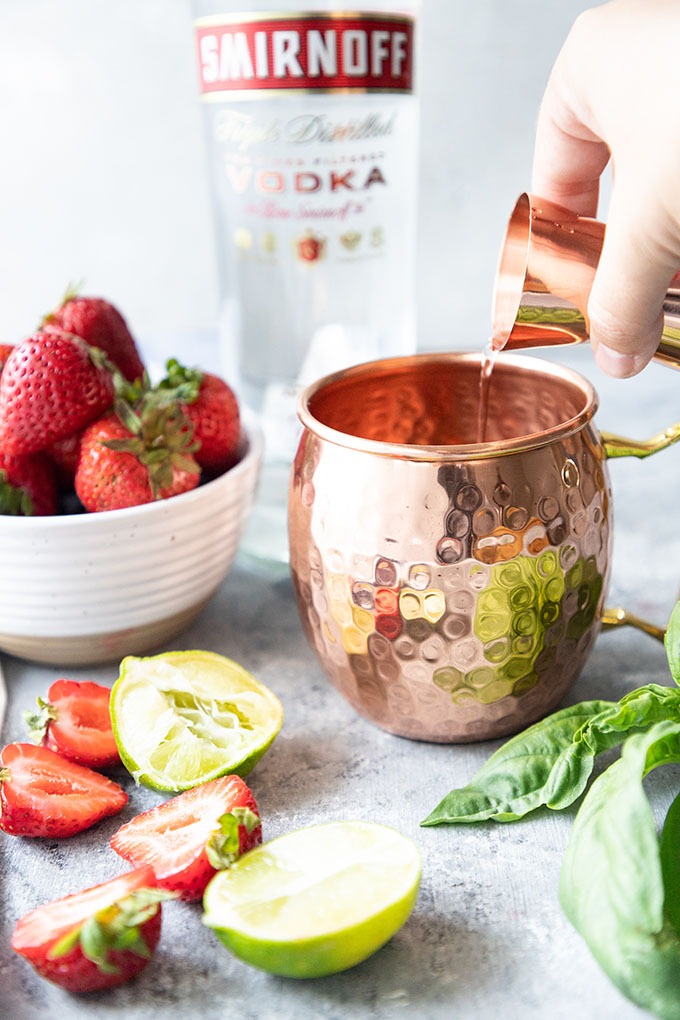 Strawberry Basil Moscow Mule ⋆ Books n' Cooks